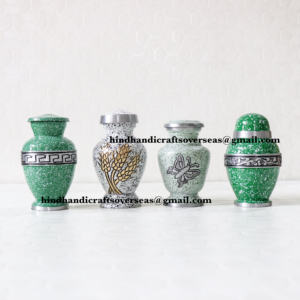 Factory Price <b>Small</b> Aluminum Green Token Cremation <b>Urn</b> <b>for</b> Home Decoration <b>for</b> <b>Human</b> <b>Ashes</b> or Baby's Remains from India - Product Image 6