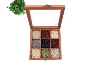 Boîte à épices en bois à 9 sections de style américain, design détachable, rangement de cuisine en bambou pour l'assaisonnement Masala - Product Image 3
