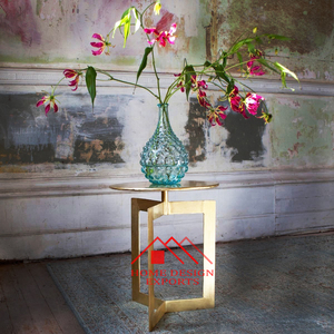 Muebles de mesa auxiliar de metal de aluminio en acabado azul liso Muebles de metal hechos a mano a precio mayorista - Product Image 3