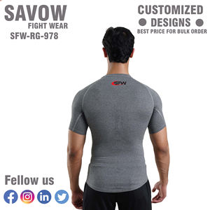 Wholesale Custom Men Rash Guard Compression Shirt MMA BJJ <b>Surf</b> Training Quick Dry UV Protection Top OEM - Product Image 2