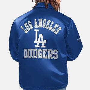 Veste de baseball universitaire en satin de haute qualité, fabrication OEM 2025, avec patchs brodés en chenille, veste varsity - Product Image 2