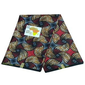 Tissu imprimé Dobby Wax Africain Glamour à motif géométrique sur fond vert, écologique, pour événements garçons, décoration intérieure et chemises - Product Image 1