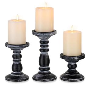 Hand Carved Mango Wood Twisted <b>Taper</b> <b>Candle</b> Holder supplier Natural Wooden Handcrafted Minimalist High - Product Image 4