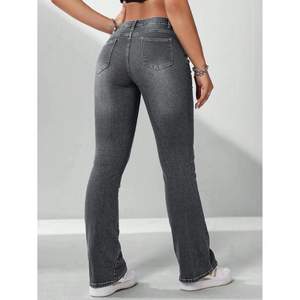 Jeans de Mujer de Lujo, Cintura Alta, Color Gris, Corte de Campana, Ecológicos, Duraderos, Elásticos, Pierna Ancha, Estilo Casual, Vintage - Product Image 2