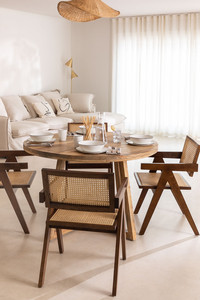 ชุดเก้าอี้รับประทานอาหารแกะสลักด้วยมือสไตล์โมเดิร์นหรูหราจากราชวงศ์คุณภาพสูงทำจากไม้สักมะฮอกกานีใบไม้เนื้ออ่อนไม้หวายห้องนั่งเล่นโรงแรม - Product Image 4