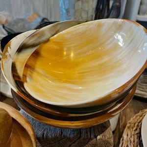 ถ้วยฮอร์นสำหรับเสิร์ฟซุปทำมือชามข้าวแบบขัดเงาสวยงาม - Product Image 4