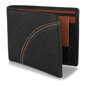 Portefeuille en cuir véritable pour homme, classique, noir, souple, avec poche à monnaie, porte-cartes de crédit, haute qualité, logo et design personnalisés, OEM - Product Image 1