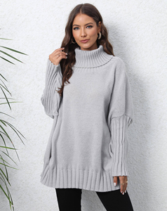 Nouveau pull en cachemire et laine à col mi-haut pour femmes, couleur unie, manches longues, haut d'automne et d'hiver, tricot tendance, pull chaud pour femmes - Product Image 2
