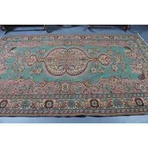 Alfombra Turca, Alfombra Vintage Grande de 6.1x9.9 pies, Alfombra de Lana con Estampado Animal Marrón - Product Image 3