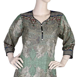 ชุดสูทผ้าลอนพิมพ์ลายสำหรับผู้หญิง 2 ชิ้น - หลายสี - Product Image 3