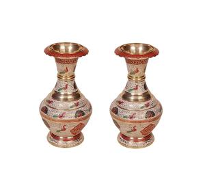 Diseño elegante, gráficos en relieve multicolor, florero de latón, precio de fábrica, acabado de alta calidad, accesorios de decoración del hogar de lujo - Product Image 2