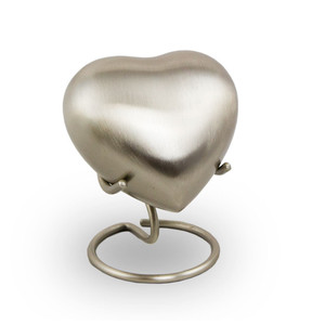 Urna de cenizas infantiles de latón y Metal de alta calidad, recuerdo de corazón liso duradero con Interior de terciopelo para funerales conmemorativos, cremación de mascotas - Product Image 1