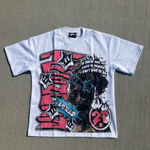 T-shirt graphique lourd personnalisé pour hommes T-shirt en coton surdimensionné avec impression DTG et Boxy Fit Streetwear Fabricant OEM de t-shirts - Product Image 5