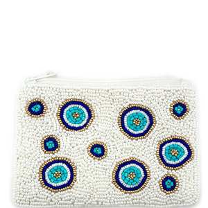 Classic Beaded Coin Purse Pearl and Diamond Beaded <b>Make</b> <b>up</b> <b>Bag</b> Wedding or Party Gift for Her - Product Image 2
