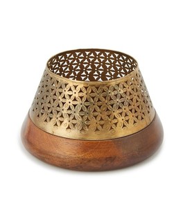 Support de lumière T en métal en laiton avec Base en bois pour la maison salon dessus de Table décoratif fête de mariage Festival décor de noël - Product Image 1