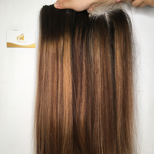 Extensiones de cabello humano vietnamita crudo 100% de alta calidad, cutícula de color, hueso alineado, reflejos rectos - Product Image 1
