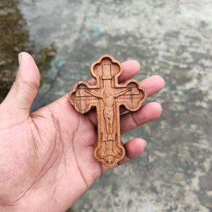 Làm Bằng Tay Rắn Bằng Gỗ Chữ Thập Cho Nhà & Nhà Thờ Trang Trí Nội Thất Đơn Giản Christians Tinh Thần Tôn Giáo Tường Dấu Hiệu Gỗ Thủ Công Mỹ Nghệ & Gỗ Chữ Thập - Product Image 3