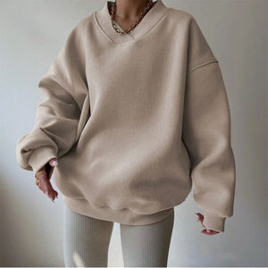 Sudadera con capucha informal de manga larga con forro polar para mujer, sudadera térmica de punto para otoño e invierno, nueva Sudadera con capucha - Product Image 5