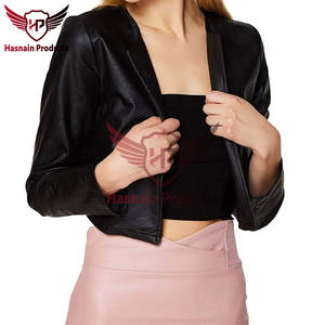 Vestes en cuir courtes élégantes pour les motard filles-vêtements d'extérieur à la mode pour les looks à la mode prix de gros - Product Image 3
