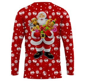 <b>Men's</b> Sporty Long Sleeve O-Neck Loose Fit Custom <b>Christmas</b> Sublimated Eco-Friendly Dry Fit <b>T</b>-<b>Shirt</b> 100% Polyester Breathable - Product Image 2