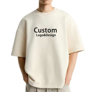 Cropped Boxy Fit Heavy Weight 100% Cotton Custom Logo Camiseta de calle de gran tamaño de alta calidad para hombres Transpirable de secado rápido - Product Image 1