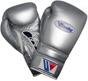 Gants de boxe de style gagnant en cuir de vachette de qualité supérieure, fabriqués à la main, à lacets, pour l'entraînement, gants de boxe de compétition MMA - Product Image 1