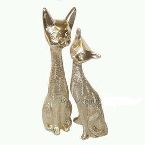 Décoration créative pour la maison, ensemble de chats en métal sculpté - Product Image 1