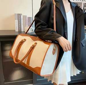 Venta caliente bolsa de ropa durante la noche PU cuero mujer diseñador impermeable Duffle Duffel bolsa de viaje - Product Image 3