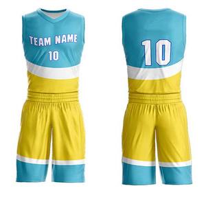 Uniformes de baloncesto personalizados Colorea tu nombre Número 100% Poliéster Spandex Ropa deportiva Nuevo diseño Uniformes de baloncesto sublimados - Product Image 1