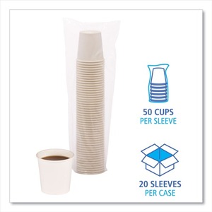 Boardwalk 4 Oz. Gobelets jetables blancs pour fêtes, 20 gobelets par manchon, 50 manchons par carton - Product Image 4