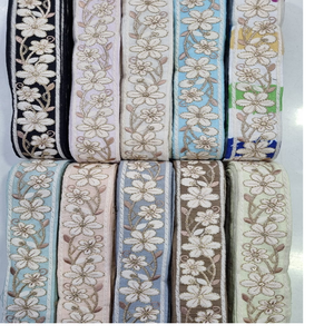 Custom Made 100mm Floral Machine Embroidered <b>Ribbons</b> & <b>Laces</b> Exclusive Light Colours for Wedding Dresses Various Designs - Product Image 1