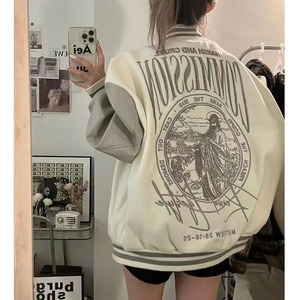 Haute qualité PU Varsity vestes pour hommes femmes collège Baseball uniforme à la mode broderie surdimensionné col rond pour l'hiver - Product Image 6