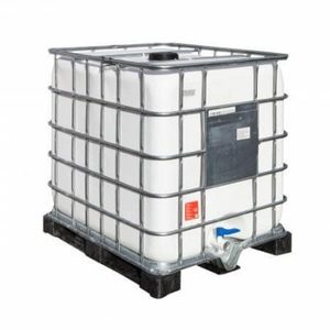 ถัง IBC สีขาว ขนาด 1000 ลิตร ทำจากโพลีเอทิลีน พร้อมโครงเหล็กและวาล์ว อุปกรณ์เก็บสารเคมีระดับความปลอดภัยสูง - Product Image 6