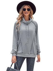 Sweat-shirt à capuche décontracté surdimensionné tendance pour femmes, sweat-shirt respirant en tissu éponge, taille plus, logo sur le devant pour l'hiver - Product Image 6