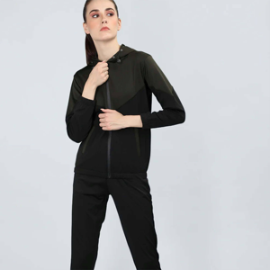 Costume de jogging deux pièces à la mode pour femmes ensemble de survêtement à fermeture éclair à la mode veste à fermeture éclair complète sweat à capuche élastique pour hommes sweats - Product Image 4