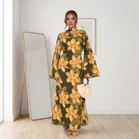 Nouvelle Collection Été 2026 : Robe Longue Florale pour Femme Musulmane – Abaya Islamique Modeste pour Usage Quotidien – Vêtements Musulmans pour Femme