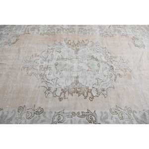 พรมตุรกีขนาดใหญ่พิเศษ 7.3x10.1 ฟุต (222x308 ซม.) พรมขนสัตว์เปอร์เซียสีเบจวินเทจ - Product Image 5