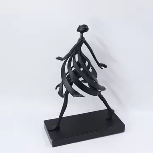 Escultura Moderna de Mujer en Metal Negro, Artesanía Metálica, Decoración para el Hogar, para Cumpleaños y Aniversarios - Product Image 3