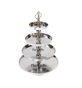 Servidor de pasteles de doble nivel con diseño fabuloso en aluminio y hierro, de calidad premium. - Product Image 5