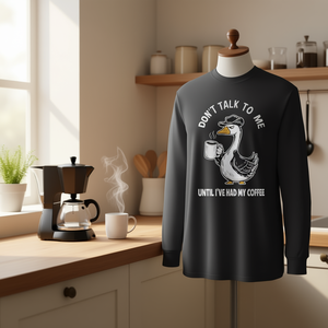 Camiseta de manga larga Don't Talk To Me Until I've Had My Coffee Goose - Product Image 3