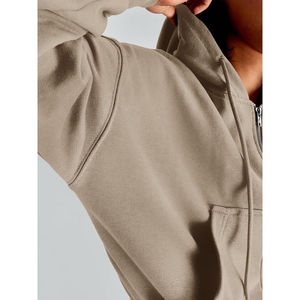 Sweat à capuche de course court pour femme, confortable, épais, thermique, léger, en polaire non doublé, design original, écologique, en 2026 - Product Image 5