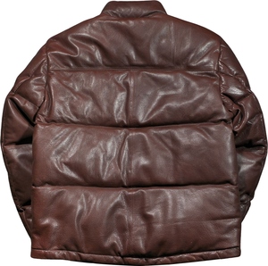 Chaqueta de Cuero Genuino Marrón para Hombre, de Alta Calidad, con Cuello Alto, Estilo Holgado, Abrigo de Invierno Cálido e Informal, Chaqueta de Cuero Personalizada Resistente al Viento - Product Image 6