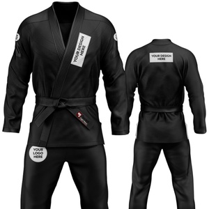 Kimono BJJ personnalisé avec logo, uniforme noir pour homme, coupe régulière, respirant, vêtements d'arts martiaux, uniformes de Jiu-Jitsu brésilien - Product Image 4