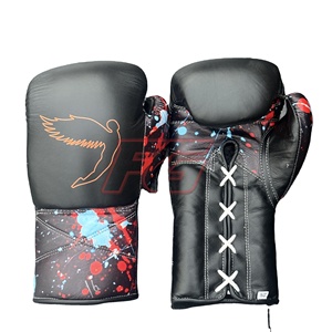 Gants de boxe MMA professionnels FLY, personnalisables OEM, en cuir véritable, pour entraînement et sparring, légers, anti-humidité, à doigts entiers - Product Image 1