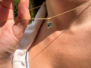 Pendentif en agate mousse naturelle taille émeraude collier fait main en argent sterling 925 bijoux élégants cadeau spécial pour elle - Product Image 6