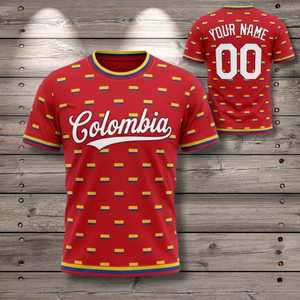 Maglia da Calcio Unisex Colombia WC 2023 con Motivo Bandiera, Top per Tifosi, Regalo per il Giorno della Partita, Diverse Taglie - Product Image 1