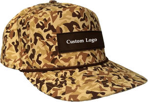 Sombreros de camuflaje Logotipo personalizado Productos al por mayor Gorra de béisbol al aire libre Gorras de alta calidad de 5 paneles Gorra deportiva con gorra de béisbol de cuerda - Product Image 3