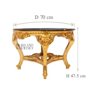 Mesa de Entrada de Lujo con Cubierta de Mármol y Acabado Dorado - Product Image 6