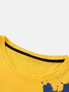 Camiseta informal de moda de verano 2025 para hombre, cuello de manga corta, estampado de Color, tela de punto de algodón 100%, logotipo personalizado - Product Image 6