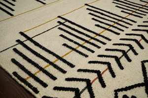 Designer Handcrafted Wool <b>Rug</b> for Home Use Unique Modern <b>Boho</b> Interiors Whimsical Handwoven Woollen <b>Rug</b> Plush Pile Washable - Product Image 4